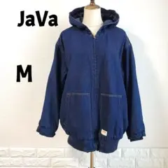 ジャバ　JaVa　デニム ジャケット　フード付き　コットン　M　ゆったりサイズ