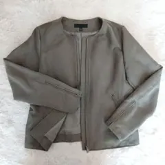 スエードジャケット ノーカラージャケット