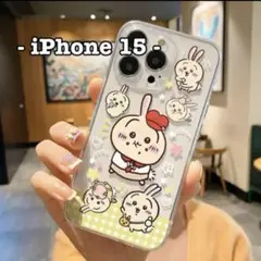 #15 iPhone 15 ちいかわ うさぎ クリア スマホケース 韓国