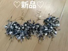 フリンジデザイン フープピアス ネイビー