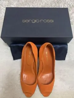 セルジオロッシ　ヌバック　6 1/2 オープントウパンプス