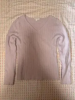薄紫 Vネック ニットセーター サイズ2 プロポーション