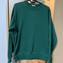 グリーン クルーネック セーター