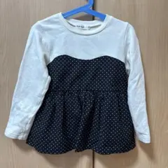 SLAP SLIP 花柄レース生地切替ティアード 長袖Tシャツ100cm