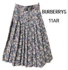 BURBERRYS バーバリーズ 花柄　プリーツスカート 11号　ネイビー