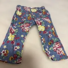 デニム風花柄レギンス 90サイズ 春夏