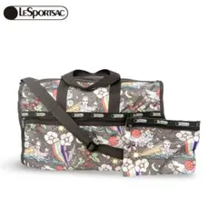 LeSportsac ボストンバッグ ファンタジー柄 LG ポーチ付き US製