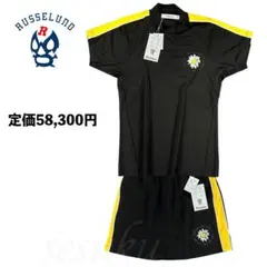 【size0】定価58,300円 ラッセルノ モックネック半袖シャツ&スカート黒 size0】定価58,300円 ラッセルノ モックネック半袖シャツ&スカート黒