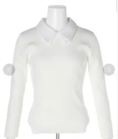 695【美品】Rirandture シフォン衿付き長袖ニット