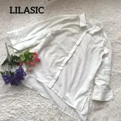 LILASIC【袖飾りボタン】ホワイトボタンシャツMのサムネイル