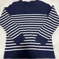極美品⭐︎UNIQLO 長袖ボーダートップスLサイズ ネイビー/ホワイト