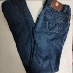 レア！【ANTIK DENIM】 ブーツカットデニム・ダークブルー　25インチ ANTIK DENIM ビーズ刺繍入りブーツカットデニム25 - メルカリ