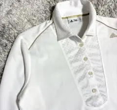 美品　アディダスゴルフ　長袖シャツ　ゴルフシャツ　ホワイト　L
