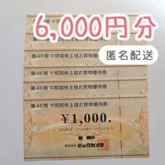【6,000円分】コジマ ビックカメラ 株主優待のサムネイル