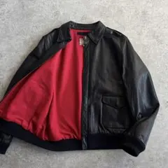 極美品■McGREGOR【L】A-2 フライトジャケット レザージャケット 黒