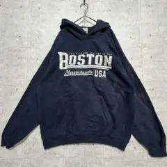 Y17 ギルダン BOSTON マサチューセッツ USA ロゴ プルパーカー