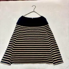 【無印良品】長袖カットソー（M）ボーダー柄 ボートネック カジュアル トップス