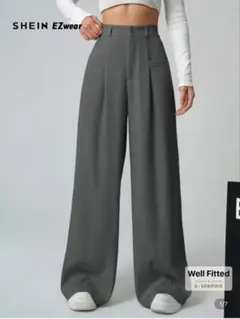 SHEIN EZwear レディース ダークグレー ワイドパンツ S