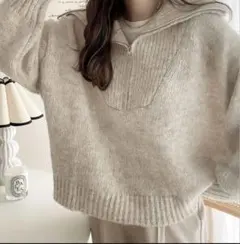 ハーフジップ ニット
