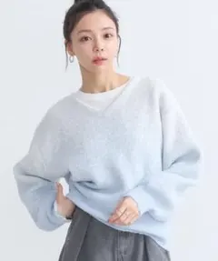 earth music&ecology Vネックニットセーター ラメ