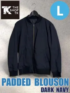 THE SHOP TK ジップアップ ブルゾン Lサイズ 濃紺 チェック柄