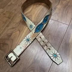 HTC ビンテージスタッズベルト　希少な白レザーモデル