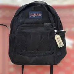 JANSPORT supremeメッシュ リュック バックパック ブラック - メルカリ