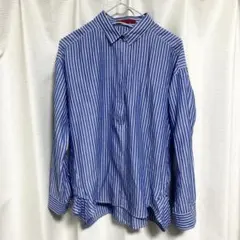 【即購入〇】青と白のストライプ 長袖シャツ