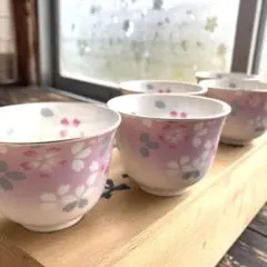 桜模様　湯呑み５個セット