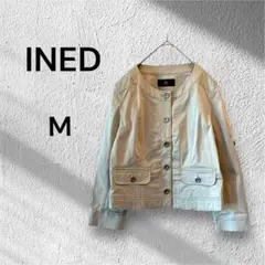 INED イネド　ノーカラージャケット（M）バンドカラー　薄手　日本製　春　秋