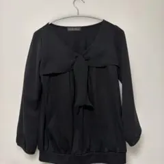 Green Label Relaxing 黒 長袖 トップス　ブラウス　リボン付