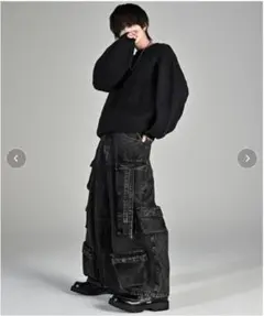 ADRER パラシュートカーゴパンツ　Sサイズ　ブラック