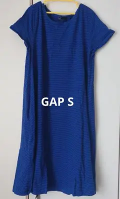 GAP ボーダー 半袖 Aライン カットソー Sサイズ ブルーのサムネイル