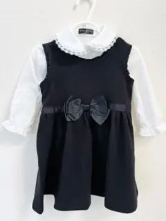 【フォーマル】女の子 ワンピース＋ブラウス セット 90・95 黒 冠婚葬祭