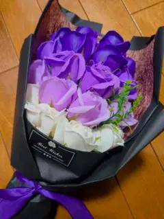 ソープフラワー 紫 パープル 誕生日 母の日 プレゼント 花束