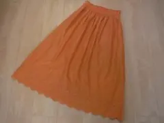 ♡ユニクロ　スカート　S　コットン　綿　オレンジ　裏地あり♡