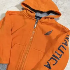 【80相当】NAUTICA ノーティカ ジップアップパーカー オレンジ 古着