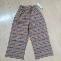 120サイズ チェック柄 ワイドパンツ