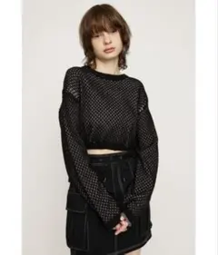 SLY リバーシブル メッシュクロップドトップス