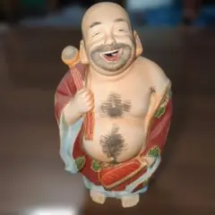 陶器製 笑顔の仏像風置物 約25cm