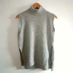 IENA カシミヤ混　ノースリーブ タートルネックセーター　　　グレー