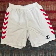 hummel ハーフパンツ ホワイト/レッド