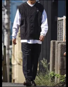 FRED PERRY × BEAMS 別注 ケーブルニットベスト