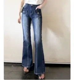 クラシカルエルフ milybilet フルレングス ハイウエスト フレアデニム