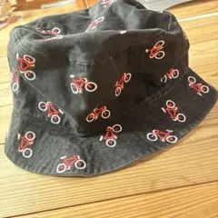 ⭐️美品⭐️BEAMS バケットハット 自転車刺繍 ブラック 黒 赤 アウトドア