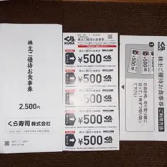 くら寿司　株主優待　2500円分のサムネイル