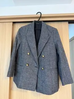 グレー ヘリンボーン ダブルブレストジャケット