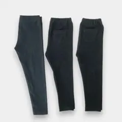 UNIQLO ユニクロ 他 ベビー ボトムス 黒 無地 レギンス 3点 ブラックのサムネイル