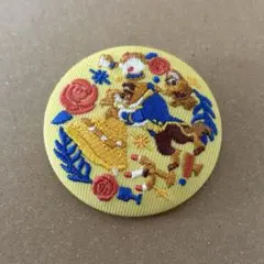 Disney Characters 刺繍缶バッジ ディズニー 美女と野獣