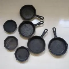 鋳鉄製スキレット 7点セット まとめ売りのサムネイル